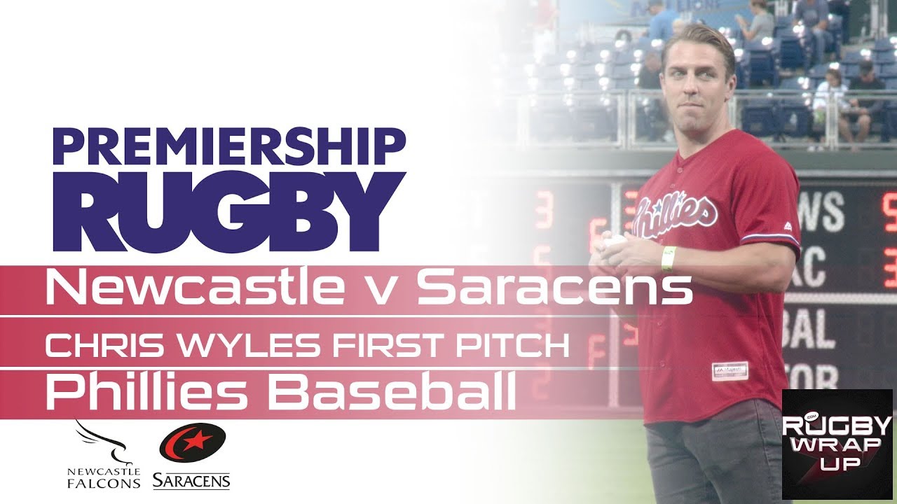 Chris Wyles 1ST PITCH Baseball. Saracens Rugby in USA