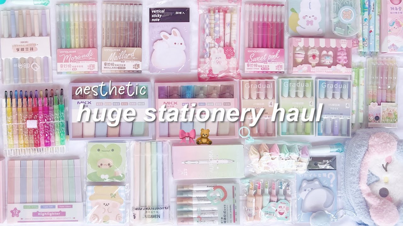a huge and aesthetic stationery haul | under $2 🧸🎀