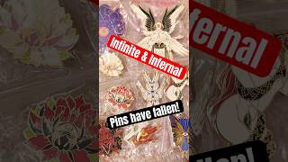 Infinite & Infernal Pins are here 😇😈 #evil #art #enamelpins #angelcore #angels #demons #biblical