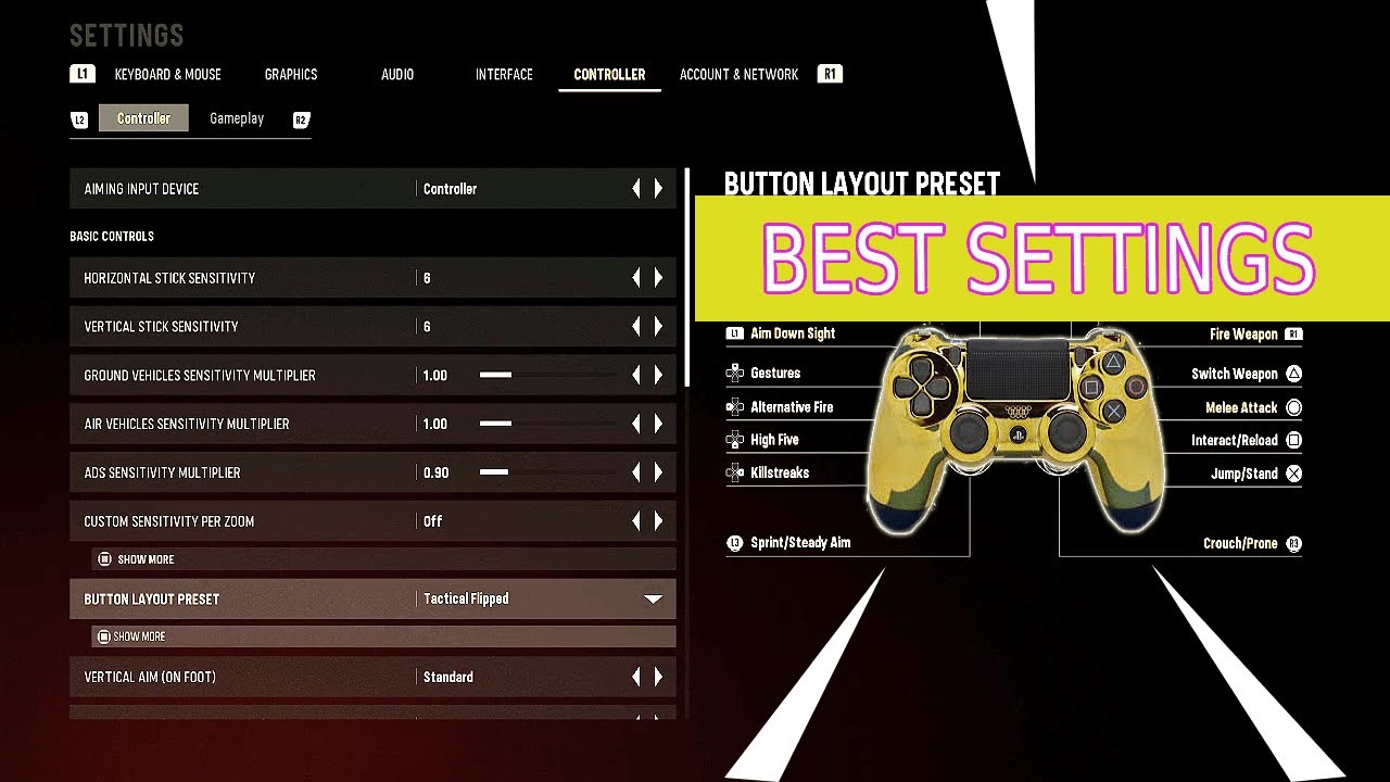cod vanguard best controller settings