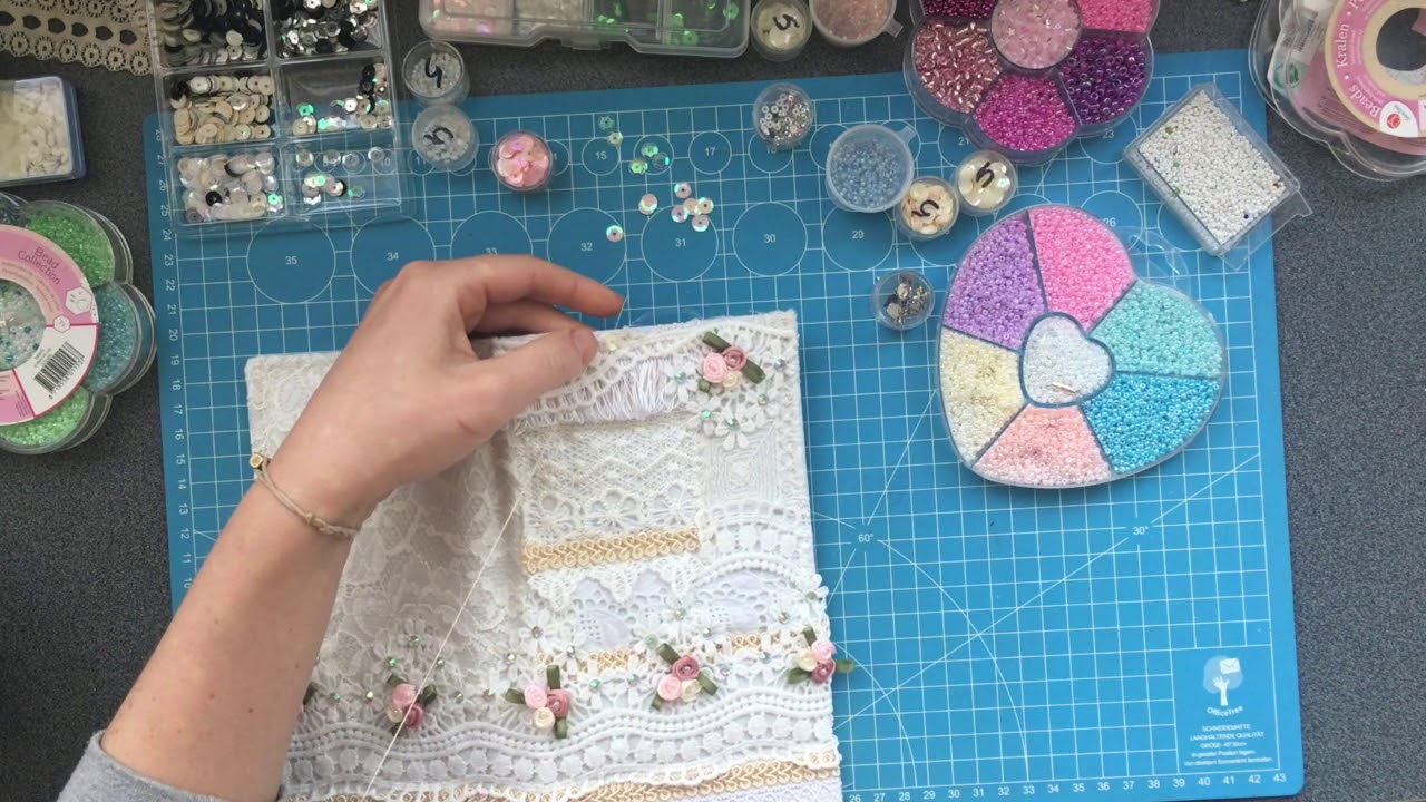 Making a textile journal cover - YouTube