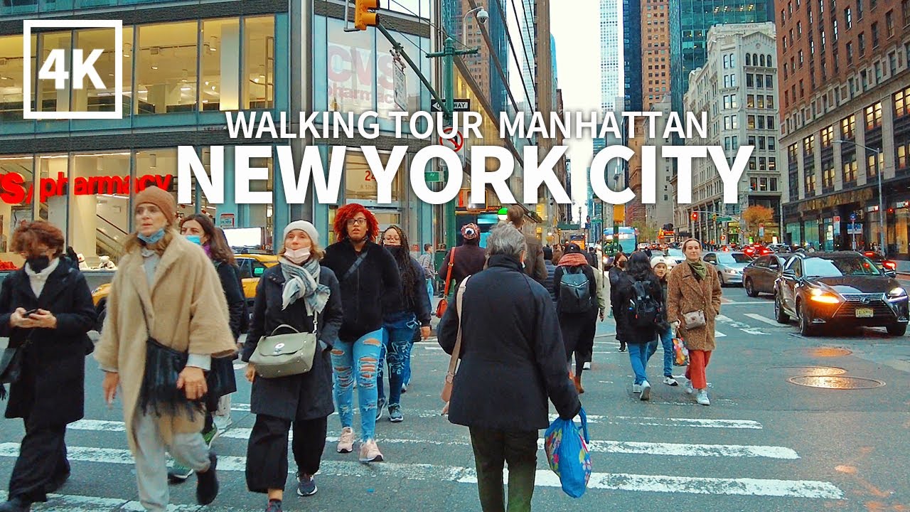[4K] NEW YORK CITY - Walking Tour Manhattan, Columbus Avenue, Columbus Circle & 8th Avenue, Travel