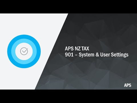 APS NZ 901   System & User Settings