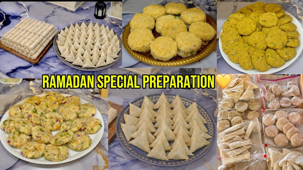 Ramadan Preparation ￼In Different Style🌙Samose-Vermicelli Cutlets- Spring Rolls- Shami kabab- frozen
