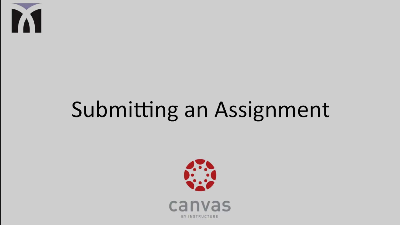Submitting an Assignment in Canvas - YouTube