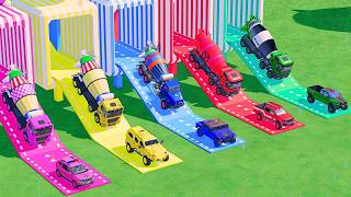 Garage with Colors - ALL MIXER TRUCK WITH DOUBLE FLATBED TRAILER TRUCK MAN, DACIA, MERCEDES FS22 #30