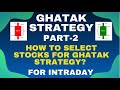 GHATAK Strategy Part-2 | Selection of stocks for Ghatak Strategy for Intraday | Heikin Ashi + RSI