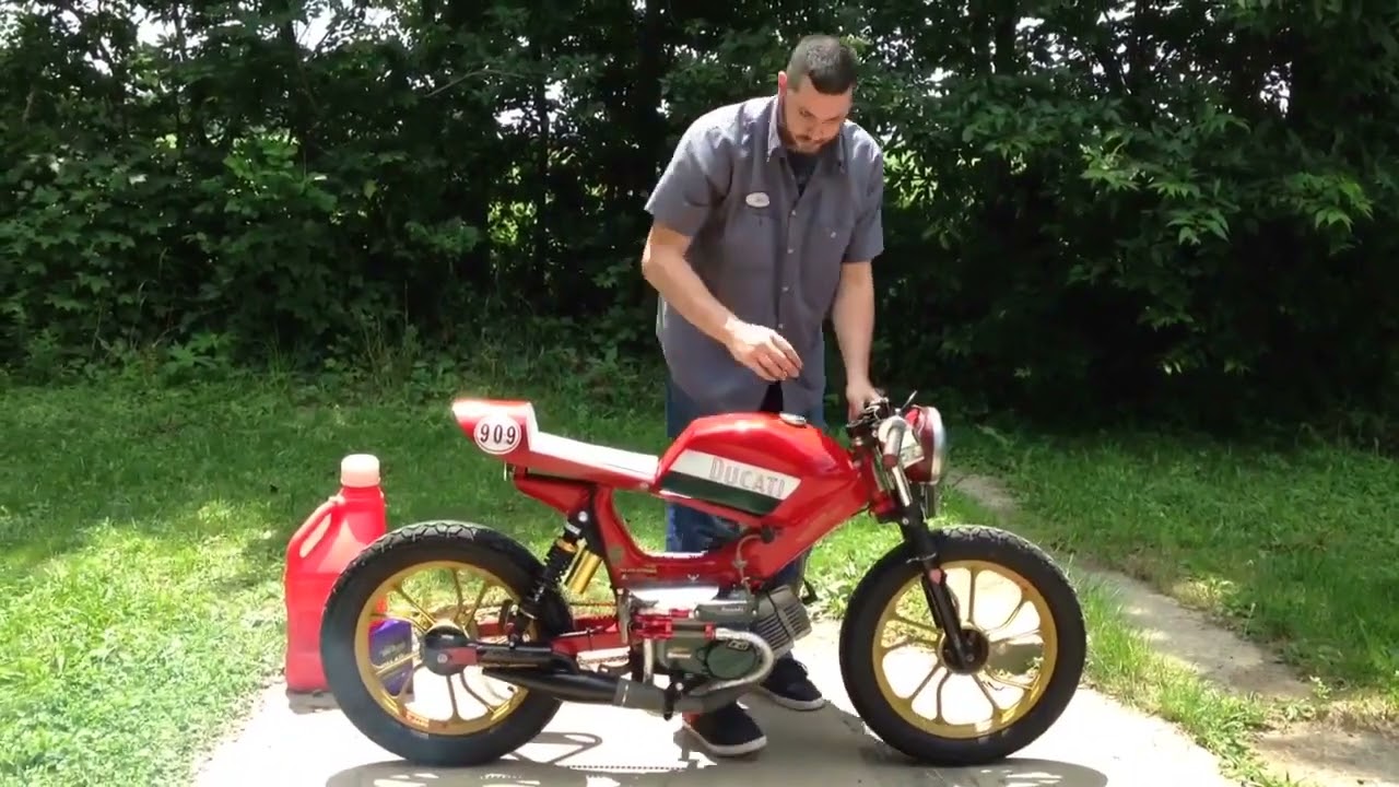 Tomos land speed record turbo charged moped start up - YouTube