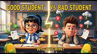 Good Student Vs Bad Student At School Who Will Succeed? 3D Animation For Kids 3 To 10