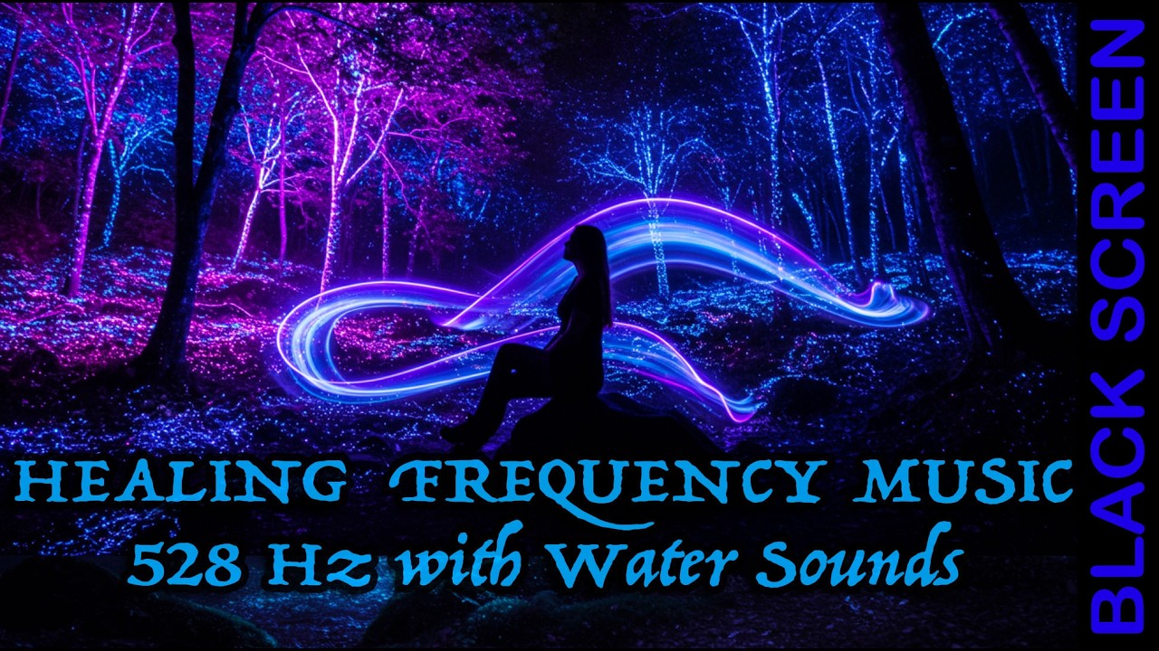 HEALING FREQUENCY MUSIC 528 Hz : WITH WATER SOUNDS : DEEP SLEEP : BLACK ...