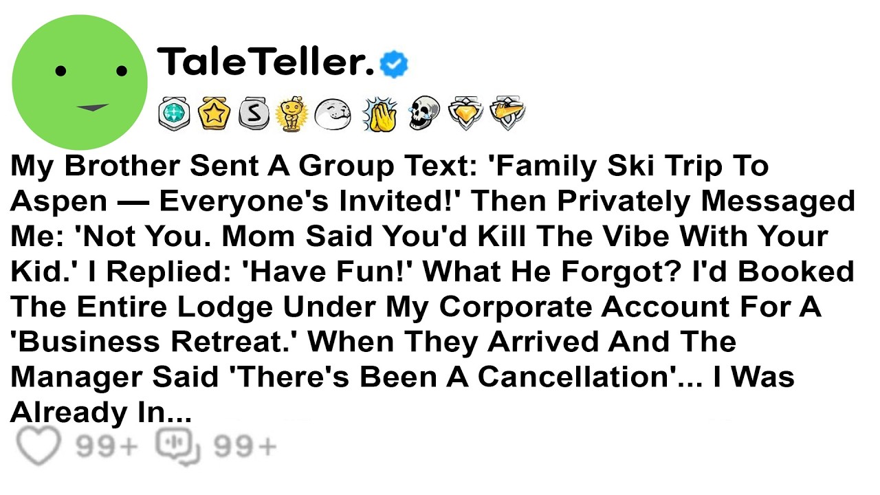 Мой брат отправил групповое сообщение: «Семейная поездка на лыжи в Аспен — приглашены все!» Затем...