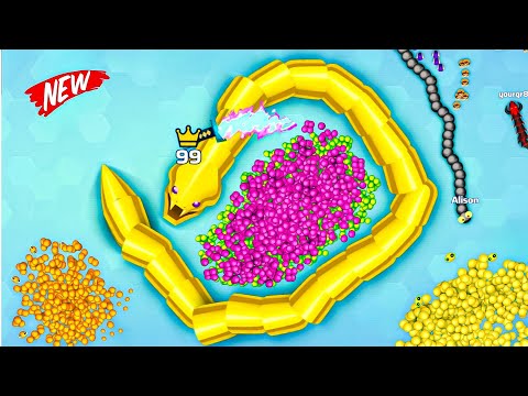 The Best Rare Richest Golden Snake And Many Food Score Snake.Io CraZy Gameplay | Snake.Io Game!