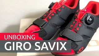 🚴 Giro Savix Cycling Shoes Unboxing \u0026 On Feet | Red \u0026 Black - YouTube