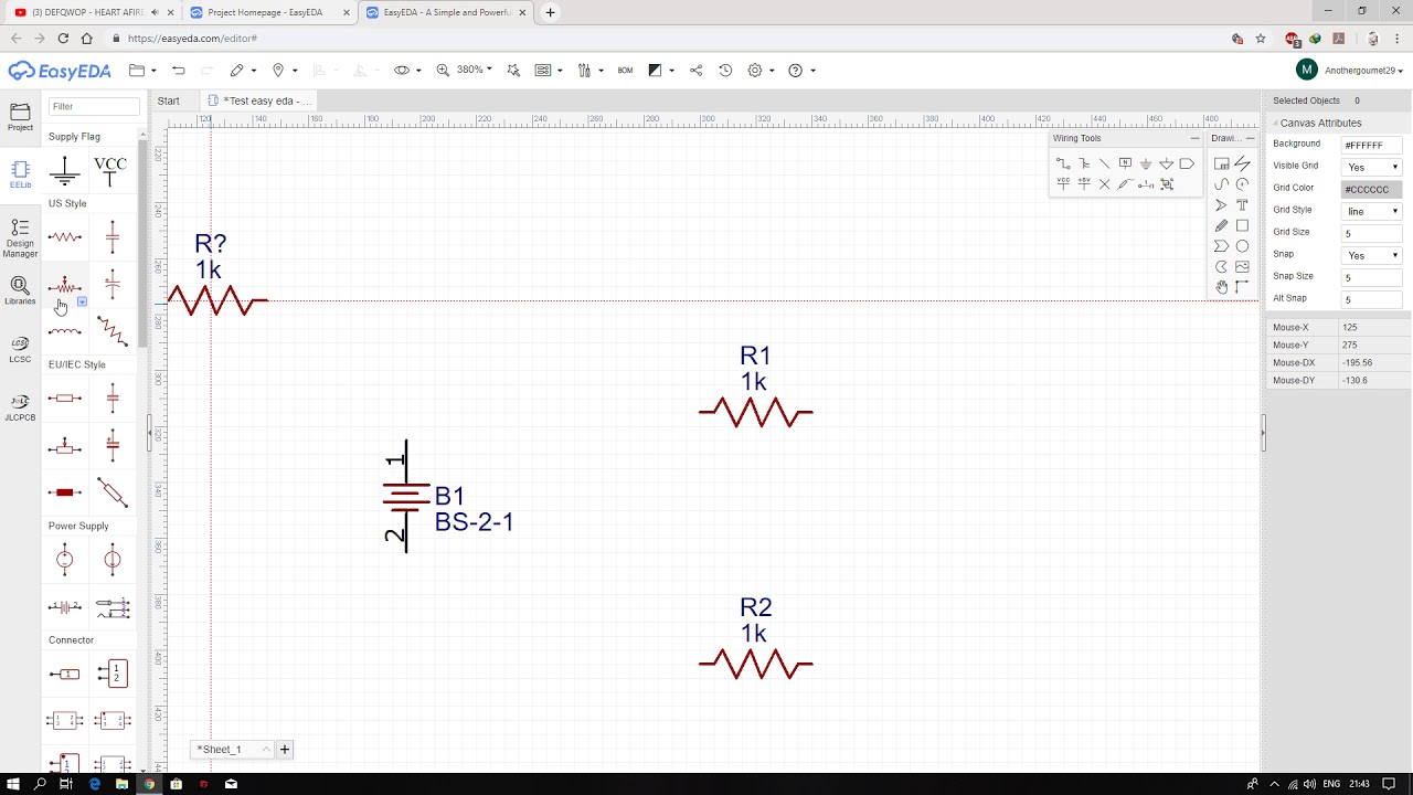 การใช้งาน โปรแกรม Easy EDA Designer เขียน Schematic เบื้องต้น - YouTube