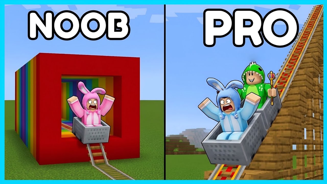MIPAN & ZUZUZU BUAT JALUR KERETA ROLLER COASTER PALING BAGUS DI DUNIA VS JELEK! ROBLOX