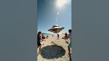 UFO Lands on a Crowded Beach! 👽 (Wait for the Explosion!) 💥 #vfx #space