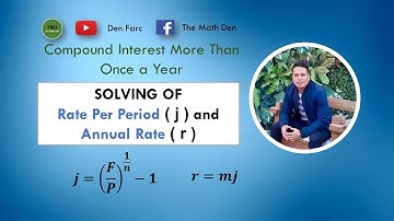 Compound Interest More Than Once A Year Part 4: Solving of Annual Rate (r) and Rate per Period (j)