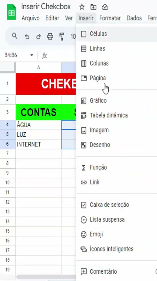 Inserir Checkbox Google Slides