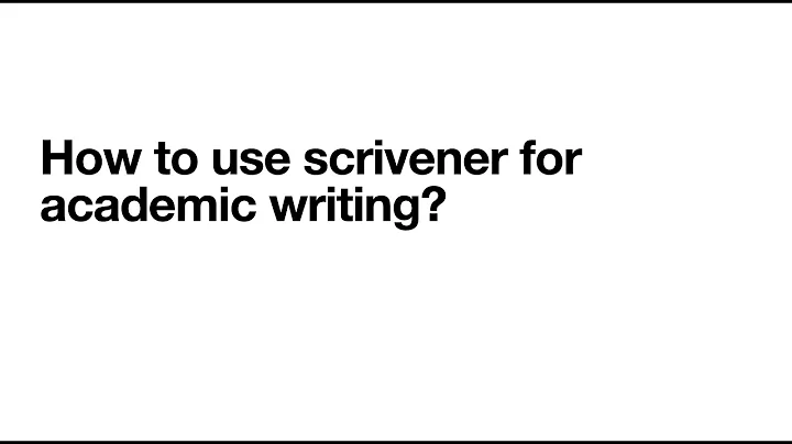 How to use Scrivener to write academic papers