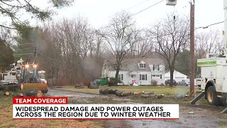 Power outages and damage from winter storm seen across western Mass.