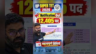 Up Supert Tet Primary Vacancy 2026 Form Fill Up, Exam Dates