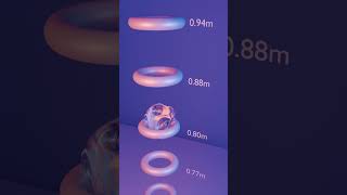 Simulation Of A Ball Falling Through Rings Of Different Sizes. 3D Graphics