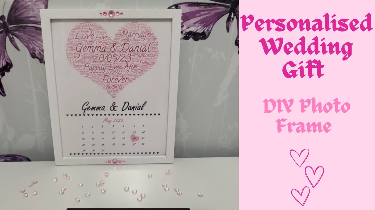 Handmade Wedding Gift Picture Frame Word Art YouTube