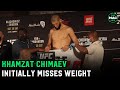 Khamzat Chimaev initially misses weight at UFC 267; Has an hour to make weight