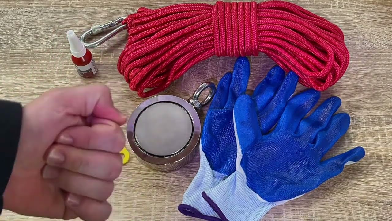 Wukong 770 kg Super Strong Double-Sided Magnet Fishing Kit Neodymium Eyelet Unboxing & instructions