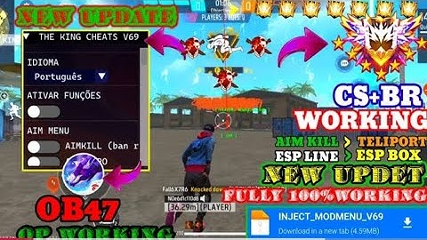 THE KING CHEATS V69 | OB47 FF HACK | FREE FIRE MOD MENU | THE KING CHEATS HACK | FF HACK 2025