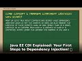 Java EE CDI Explained: Your First Steps to Dependency Injection! ✨ Java Beginner Tutorial
