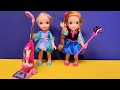 Chores ! Elsa & Anna toddlers are cleaning up - vacuum - washing