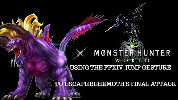 USING THE FINAL FANTASY DRAGON JUMP GESTURE ESCAPE AGAINTS BEHEMOTH FINAL ATTACK!