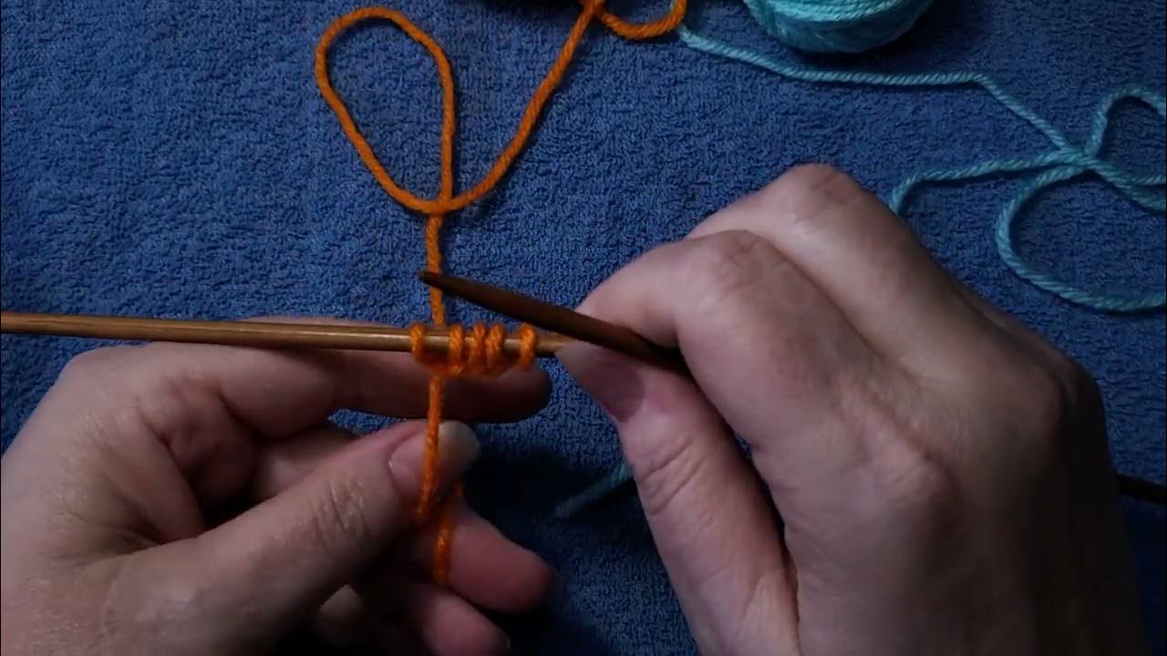 Comment faire un Icord (cordon) au tricot avec 2 couleurs. Monter des mailles à L