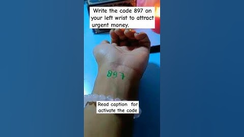 code 897 to attract urgent money / attract money / ritual of abundance.  just repeat it 45 times