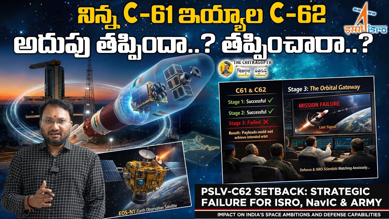 నిన్న C-61 ఇయ్యాల C-62 అదుపు తప్పిందా.?  తప్పించారా | ISRO's First Space Mission Of 2026