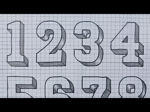 Simple 3D Drawing Number 1 To 10 / How To Draw Easy For Beginners Numbers 1 2 3 4 5 6 7 8 9 10