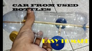 CARA BUAT MOBIL MUDAH DARI BOTOL BEKAS //HOW TO MAKE AN EASY CAR FROM USED BOTTLES