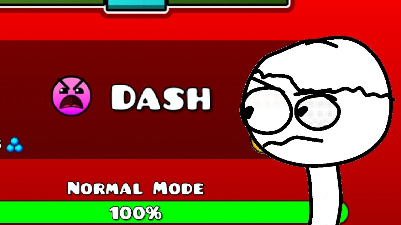 beating dash in geometry dash (this took so long) - YouTube