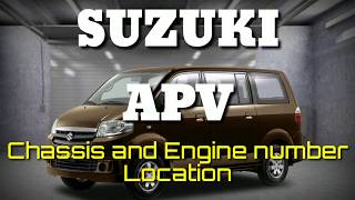 Suzuki APV chassis number and engine number location