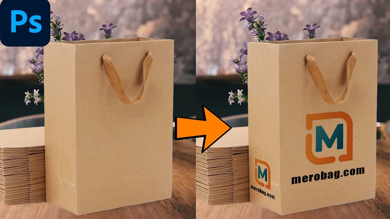 How to place logo in a bag on photoshop 