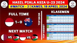 Hasil Piala Asia U23 2024 - Indonesia vs Australia U23 - Klasemen Piala Asia U23 Qatar 2024 Terbaru