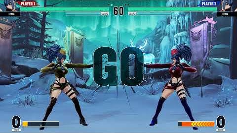 KOF XV | Leona 💥 Leona (mirror match) | SNK Heroines Costumes mod part 2 | CPU vs CPU AI vs AI