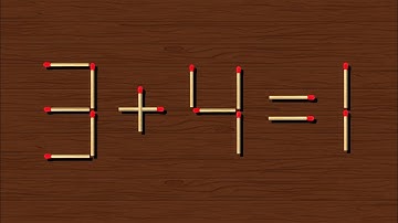 Move 1 Stick to Fix – Can You?, Matchstick puzzle 3+4=1