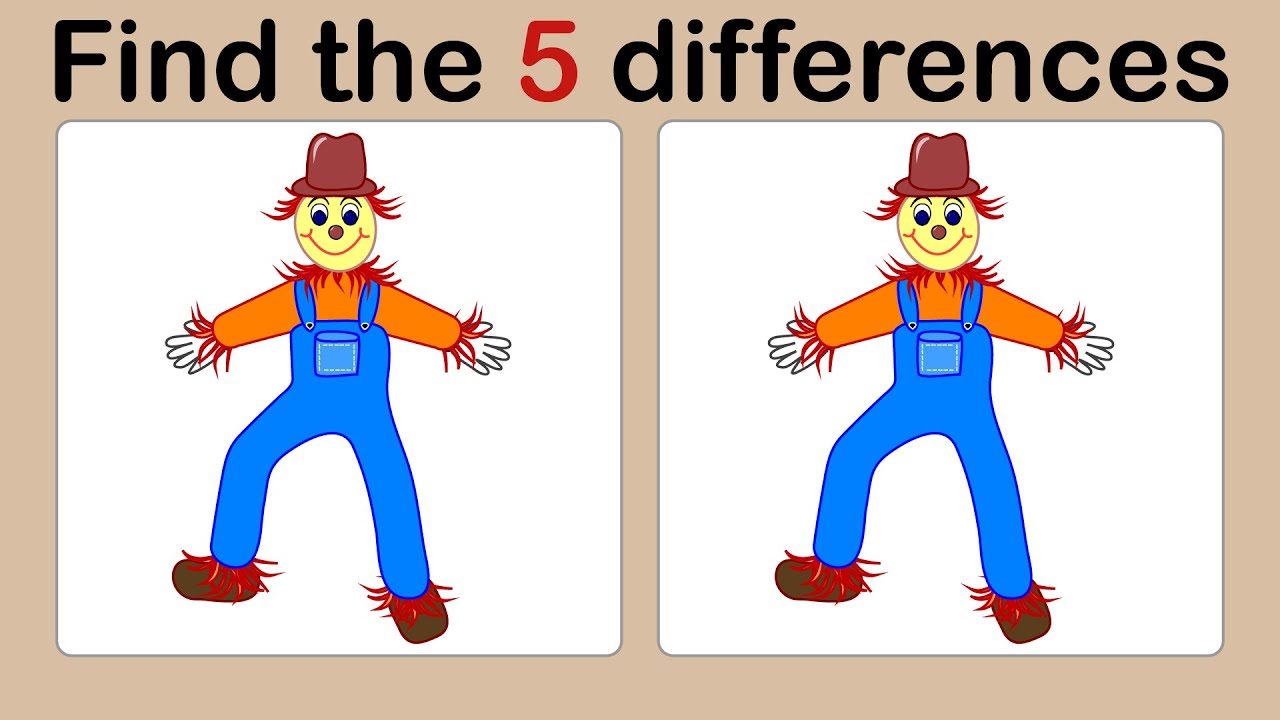 Look and Find 5 Differences No67 Scarecrow | Western | Spot the ...
