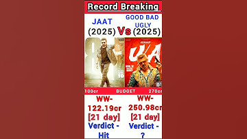 Good Bad Ugly Vs Jaat Box Office Collection | Good Bad Ugly 21th day collection #shorts