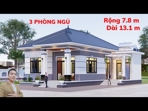 C402 - Nhà Cấp 4 Mái Nhật Chữ L Đẹp  Mê Ly, 3 Phòng Ngủ, Rộng 7,8m Sâu 13,1m, | Nhà Đẹp Bách Hợp