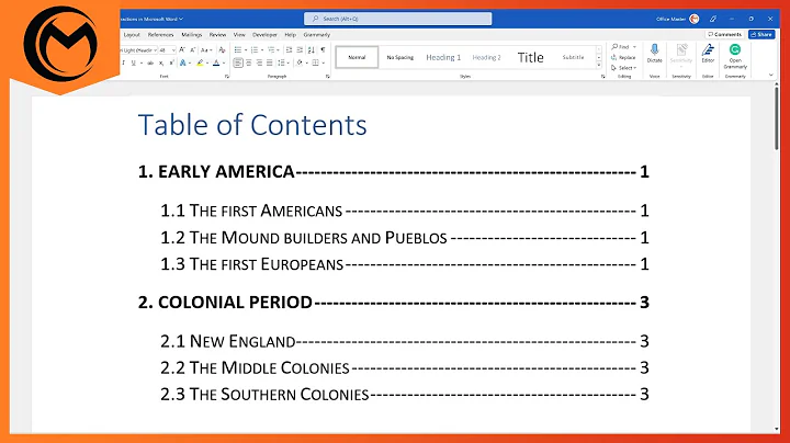 How to Insert Table of Contents in Microsoft Word