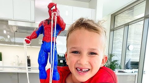 Vlad rolls  surprise with toys and help his friends|لعبة سبايدر مان للأطفال