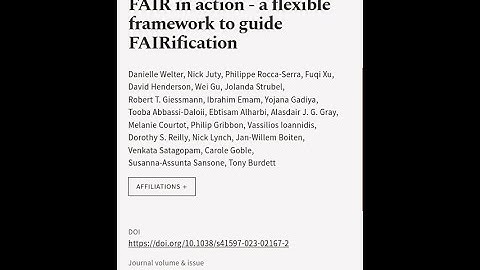FAIR in action - a flexible framework to guide FAIRification | RTCL.TV